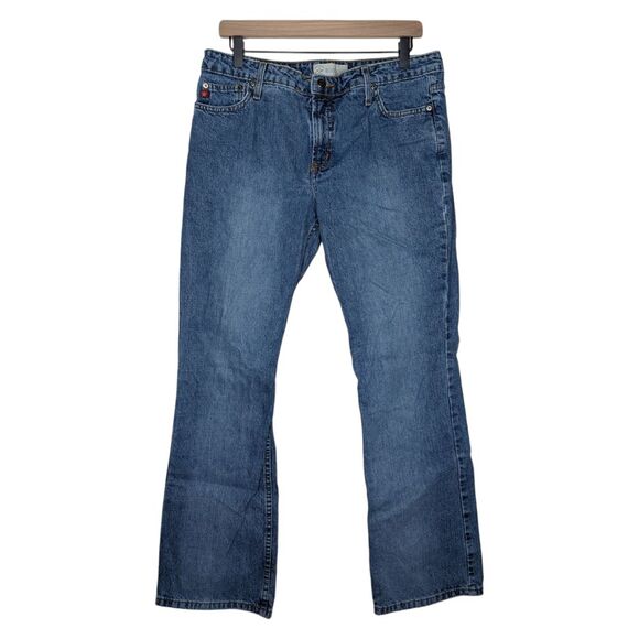 Arizona Jeans Co Womens 13 Average Bootcut Mid Rise Medium‎ Wash Blue Denim - Picture 1 of 16